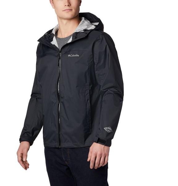 Columbia Omni-Tech Rain Jacket Black For Men's NZ76385 New Zealand